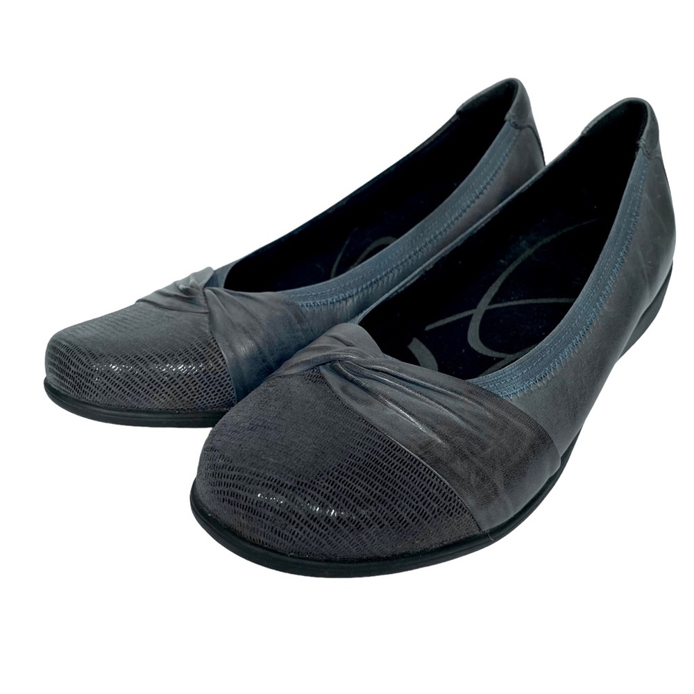 Aravon Andrea Ballet Flat Blue Gray Comfort Shoe size 11 B
